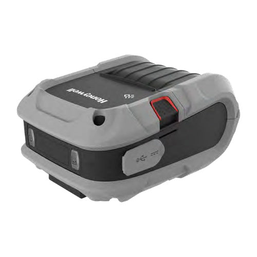 Detalle de la impresora de etiquetas Honeywell RP2F con su zona de trabajo