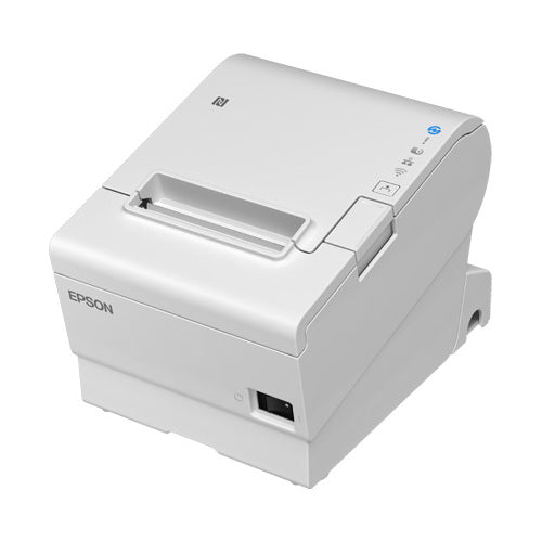 Detalle de la impresora de etiquetas Epson TM-T88VII con su zona de trabajo