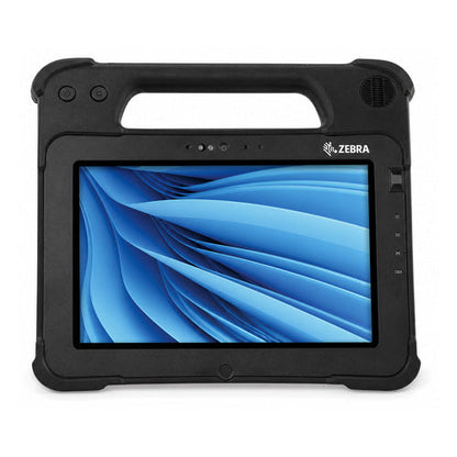 Detalle del terminal de mano Zebra L10AX con su zona de trabajo