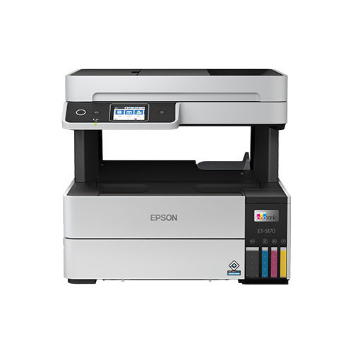 Detalle de la impresora de etiquetas Epson ET-5170 con su zona de trabajo