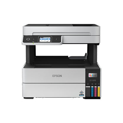 Detalle de la impresora de etiquetas Epson ET-5170 con su zona de trabajo