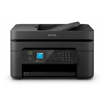 Detalle de la impresora de etiquetas Epson WF-2930DWF con su zona de trabajo