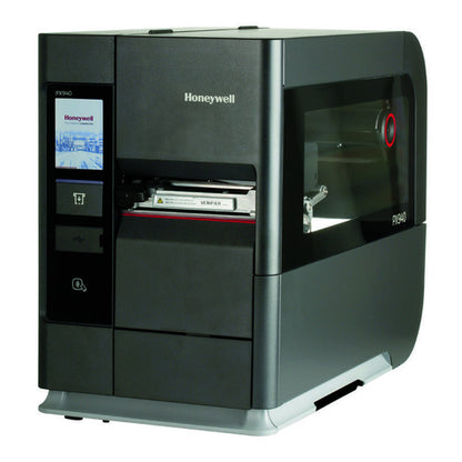 Detalle de la impresora de etiquetas Honeywell PX940 con su zona de trabajo