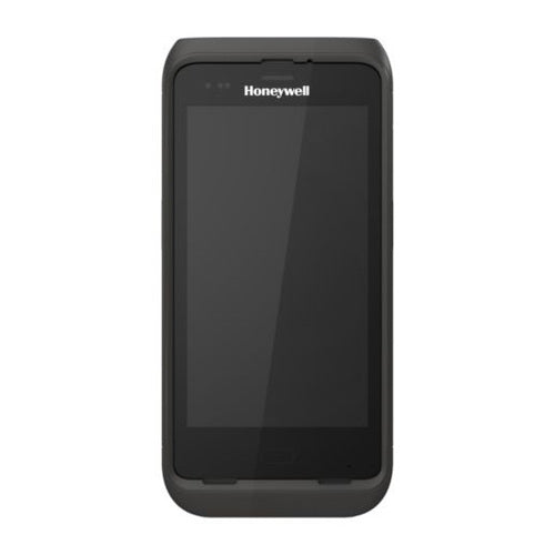 Detalle del terminal de mano Honeywell CT45XP con su zona de trabajo