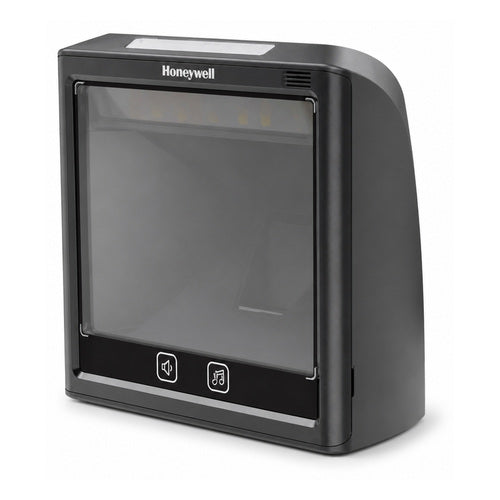 Detalle del lector de códigos de barras Honeywell SOLARIS XP con su zona de trabajo
