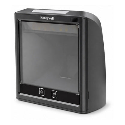 Detalle del lector de códigos de barras Honeywell SOLARIS XP con su zona de trabajo
