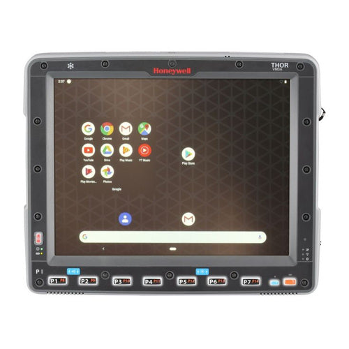 Detalle del terminal de mano Honeywell VM3A con su zona de trabajo