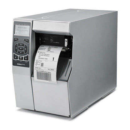 Detalle de la impresora de etiquetas Zebra ZT510 con su zona de trabajo