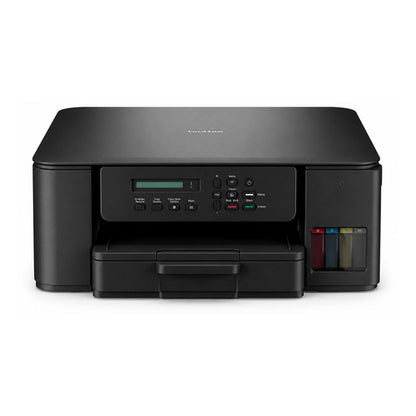 Detalle de la impresora de etiquetas Brother DCP-T580DW con su zona de trabajo