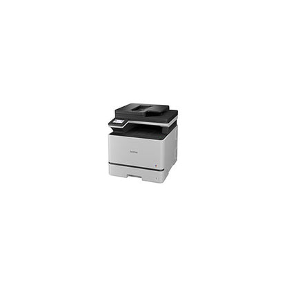 Detalle de la impresora de etiquetas Brother MFC-L8730CDW con su zona de trabajo