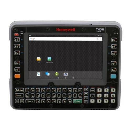 Detalle del terminal de mano Honeywell VM1A con su zona de trabajo
