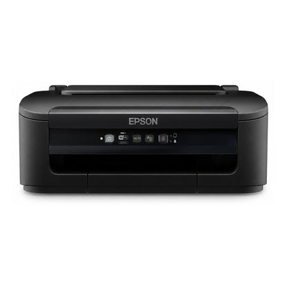 Detalle de la impresora de etiquetas Epson WF-2110W con su zona de trabajo