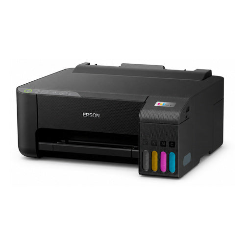 Detalle de la impresora de etiquetas Epson ET-1810 con su zona de trabajo