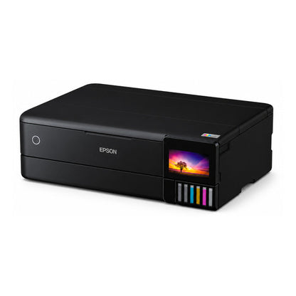 Detalle de la impresora de etiquetas Epson ET-8550 con su zona de trabajo