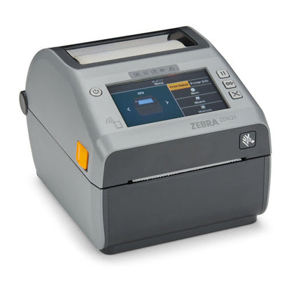 Detalle de la impresora de etiquetas Zebra ZD621 con su zona de trabajo