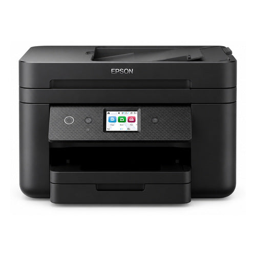 Detalle de la impresora de etiquetas Epson WF-2960DWF con su zona de trabajo