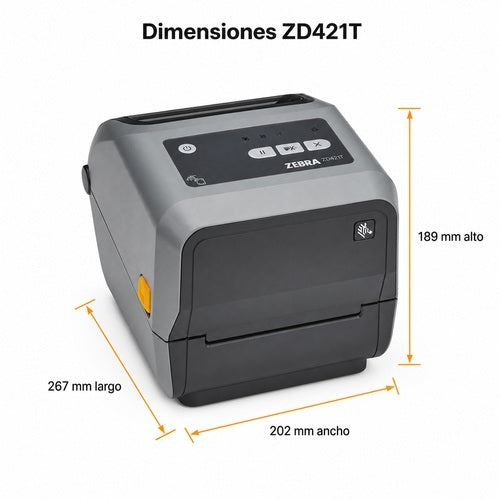 Medidas de la Zebra ZD421T ZD4A042-30EX02EZ: 267 x 202 x 189 mm