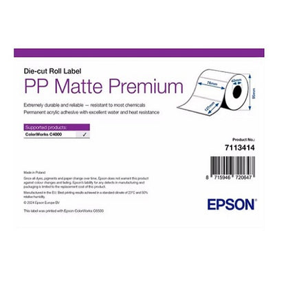 Epson Etiquetas multipropósito - PP mate troqueladas en rollo 76x127 mm, 220 etiquetas - SKU: 7113414