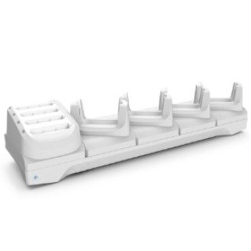 Zebra Base: TC21/TC26 HC BLANCO DE CINCO RANURAS SOLO CARGA BASE 4+4 - SKU:CRD-TC2W-BS54B-01