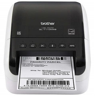 Vista lateral de la impresora Brother QL-1110NWB