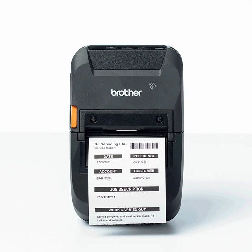 Brother RJ-3250WB imprimiendo etiquetas en operación móvil