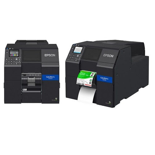 Vista frontal de la impresora Epson ColorWorks C6000Ae (MK) SKU C31CH76102MK