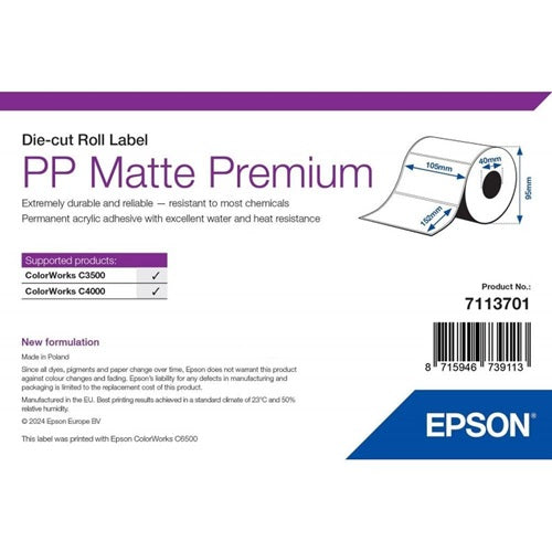 Rollo Epson de etiquetas troqueladas mate para identificación en almacén SKU 7113701 projit.es