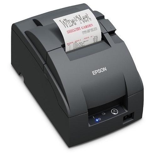 Epson TM‑U220IIB‑102 con cables y accesorios visibles imagen frontal