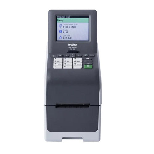 Vista lateral de la impresora de etiquetas Brother TD-2320D