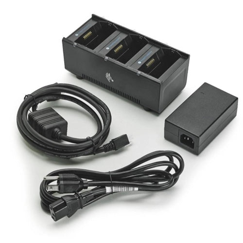 Base Zebra de tres bahías ZQ600 ZQ500 QLn optimiza energía en impresoras portátiles con uso intensivo en campo SKU SAC-MPP-3BCHGEU1-01 projit.es