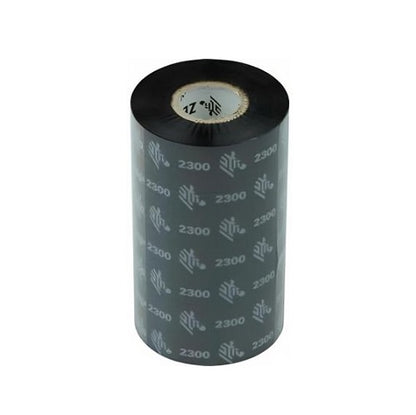 Ribbon Zebra WAX para impresión térmica de etiquetas industriales de 57 mm SKU 02300ZD25707 projit.es