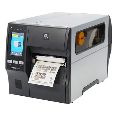 Zebra ZT231 con peeler, 4 pulgadas y 300 dpi – vista en perspectiva – ZT23143-T1E000FZ