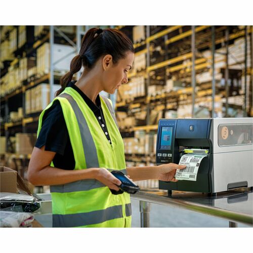 Equipo Zebra ZT411 orientado a impresión de códigos de barras en producción y almacén con funcionamiento continuo SKU ZT41142-D9E0000Z projit.es